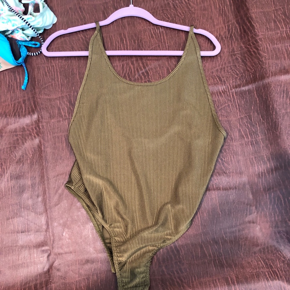 shimmer green body suit